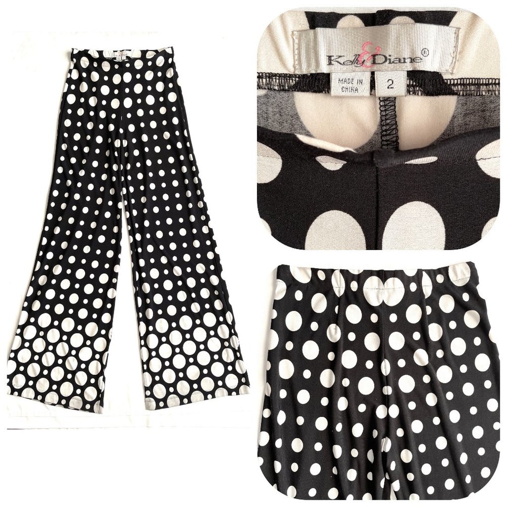 Kelly & Diane polka dot wide-leg Crepe Pants